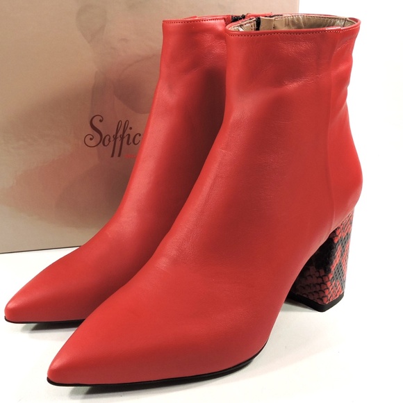 SOFFICE SOGNO ๐ฎ๐น RED LEATHER ANKLE BOOTIE - Picture 8 of 8